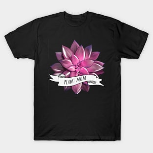 succulent plant mom stickers watercolor pink T-Shirt